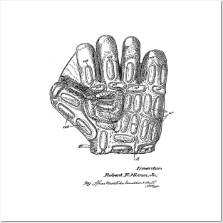 Baseball Glove Vintage Patent Hand Drawing Posters and Art